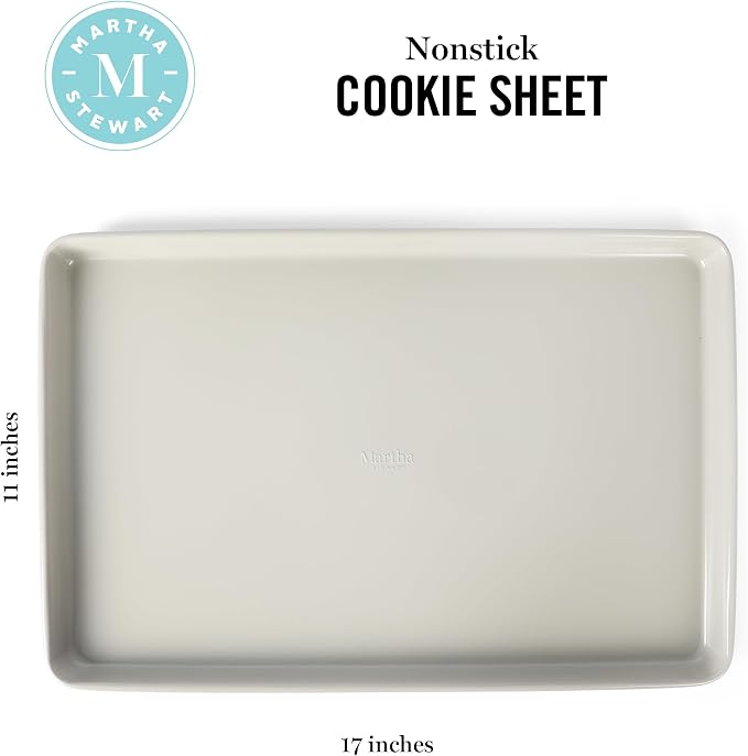 Martha Stewart Gallen 17 x 11 Inch Nonstick Carbon Steel Cookie Sheet – Cool - Image 2