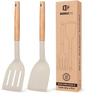 Pack of 2 Silicone Cooking Spatula, Heat Resistant Solid Turner, Non Stick by BUNDLEPRO