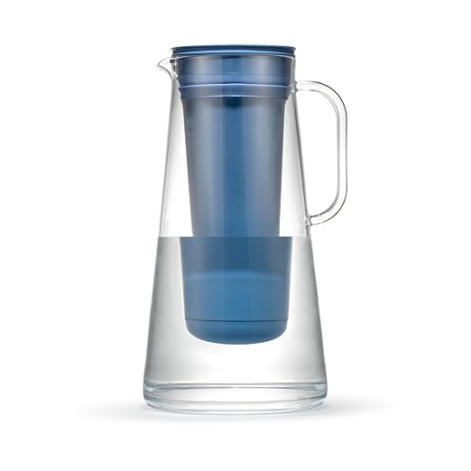 LifeStraw Home – Water Filter Pitcher, Stormy Blue, BPA Free Designed by LifeStraw