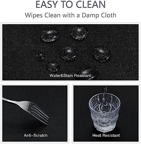 Veblandy Rectangle Tablecloth Waterproof 60x144 inch Linen Textured Table Cloth Stain and Wrinkle Resistant Washable, Decorative Fabric Table Cover for Dining, Party and Camping, Black - Image 4