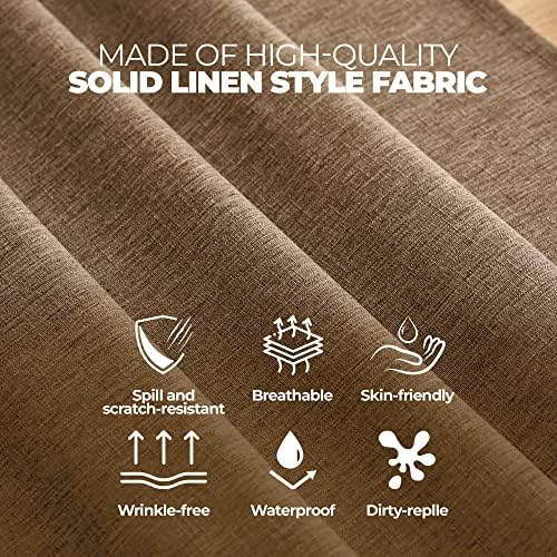 Decorelia Waterproof Round Tablecloth for Round Dining Table, Decorative Rustic Soft Wipeable Table Cloths Cover Indoor Outdoor Use for Holiday,Wedding, Kitchen (70 Inch,Round (4-6 Seats),Coffee) - Image 4