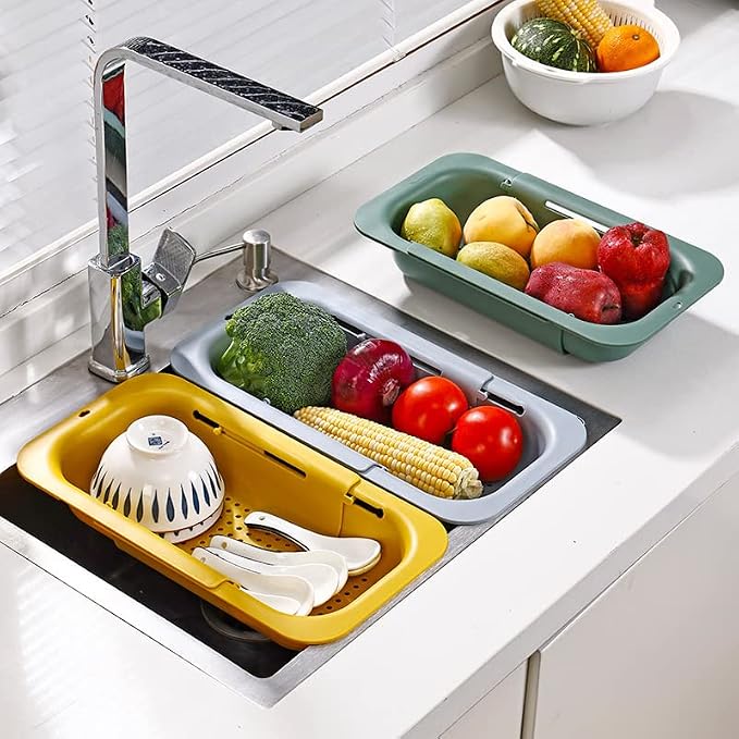NIWWIN Collapsible Kitchen Colander Strainer, Expandable Over the Sink Colander - Image 6