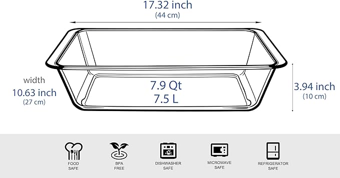 Deep Clear Glass Baking Dish, Rectangular Tempered Glass Baking Pan, The - Image 2