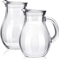 Leinuosen 2 Pcs Glass Pitcher Elegant Shaped Glass Tea Pitcher Coffee Milk by Leinuosen