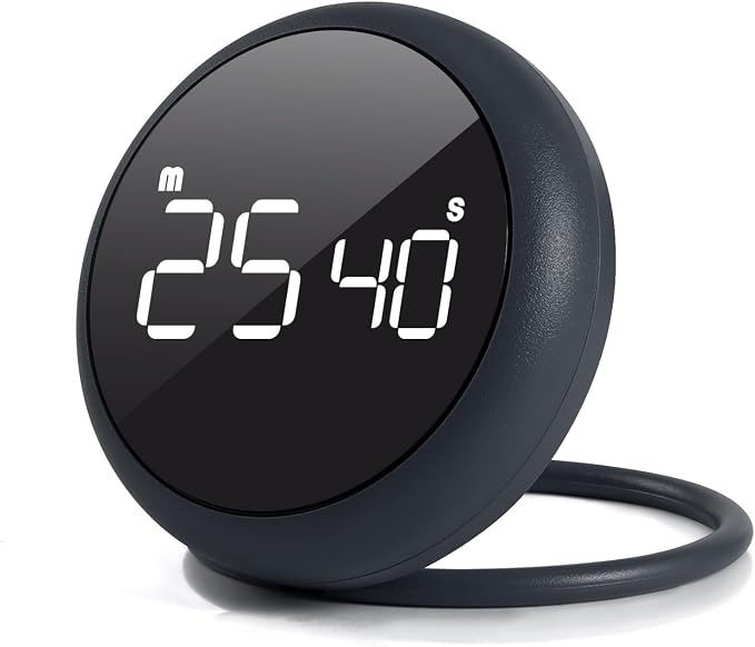 Stell Gray Quick Que Kitchen Timers, Visual timers Large LED Display Magnetic by Unknown