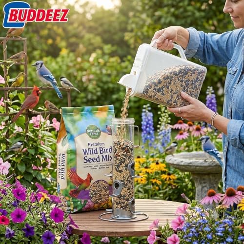 Buddeez Bulk Food Storage Container 8 Quart All Purpose Clear (White Lid) - Image 5