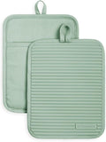 KitchenAid Ribbed Soft Silicone Pot Holder 2-Pack Set, Pistachio Green by KitchenAid