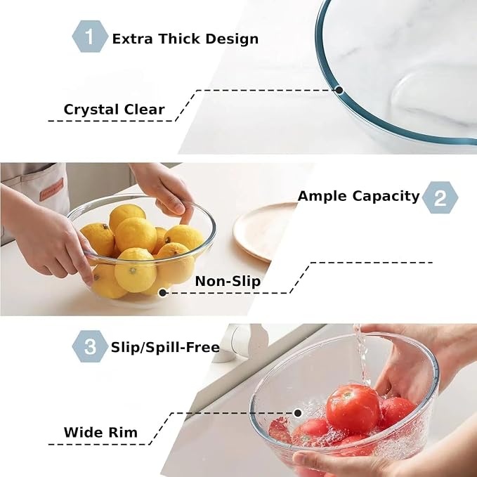 Cuiselect 3pc Glass Mixing Bowls - Image 4