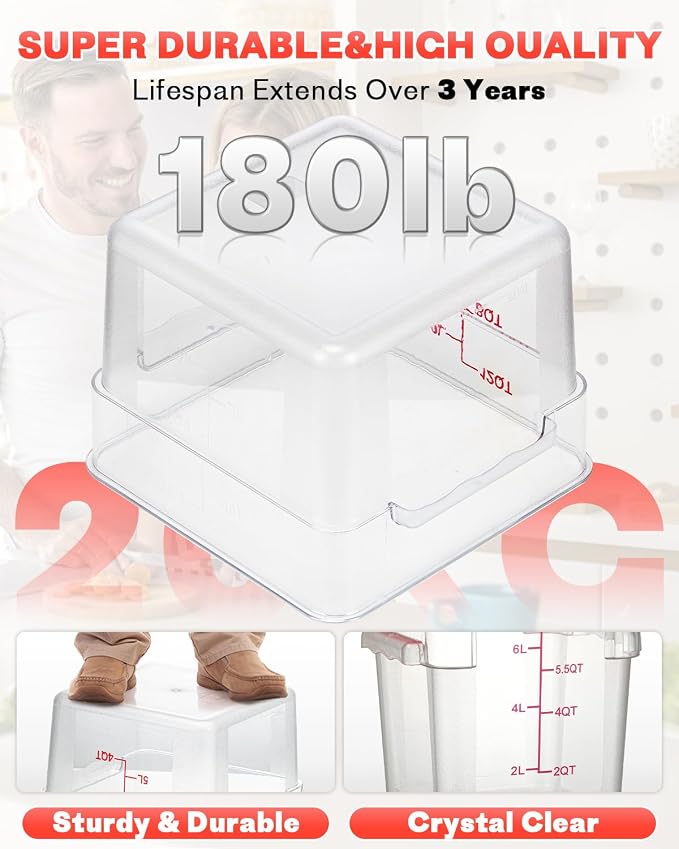 8QT NSF Food Storage Containers: 8 PCS Clear Food Storage Containers - Image 6