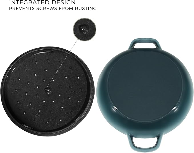 Flavehc Braiser Enameled Cast Iron Braiser 3 qt Braiser Pan - Image 5