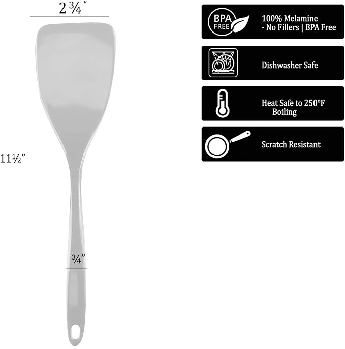 Spatula, Turner for Non-stick pans, Heat Resistant, BPA Free Melamine Utensil - Image 7