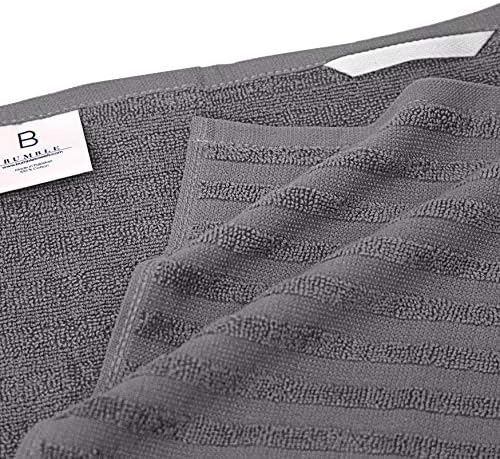 Premium Kitchen Towels (20”x 28”, 12 Pack) | Large Cotton Dish Towels | Flat & Terry Highly Absorbent Kitchen Linen Set with Hanging Loop | Gray - Image 4