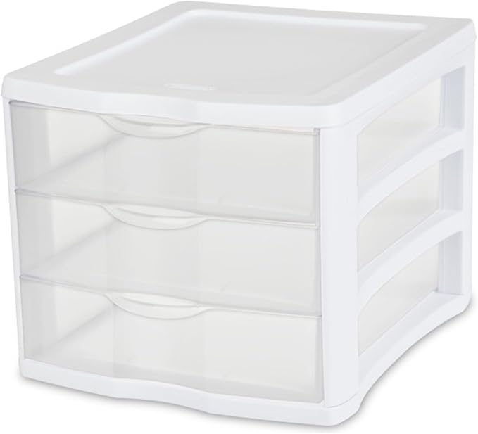 Sterilite 4-Pack 3 Drawer Unit, Stackable Plastic Organizer - Image 6