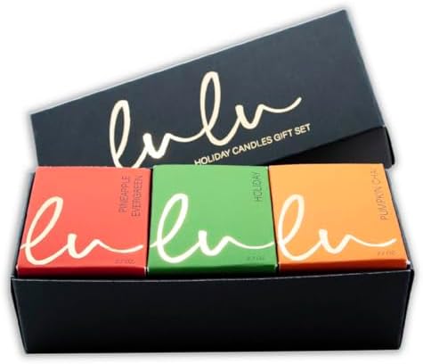 Lulu Candles Holiday, Pineapple Evergreen & Pumpkin Chai, 2.7 Oz Gift Set - Image 3