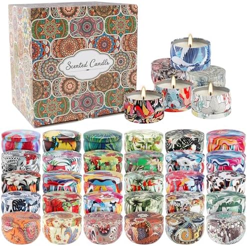 WPONSZU Set 36Pack Scented Candles,Candvent Calendar 2025,Gifts Soy Wax Travel Tin Jar Candles for Home 2.5 OZ jar Candles for Mom for Christmas, Birthday, Thanksgiving, Mother's Day - Image 3