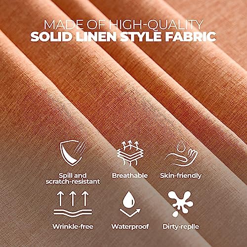 Decorelia Fall Farmhouse Round Table Cloth for Indoor/Outdoor, Harvest Thanksgiving Faux Linen Washable Tablecloth Cover for Party Dining & Kitchen Table Decor (60 Inch,Round (2-4 Seats), Orange) - Image 5