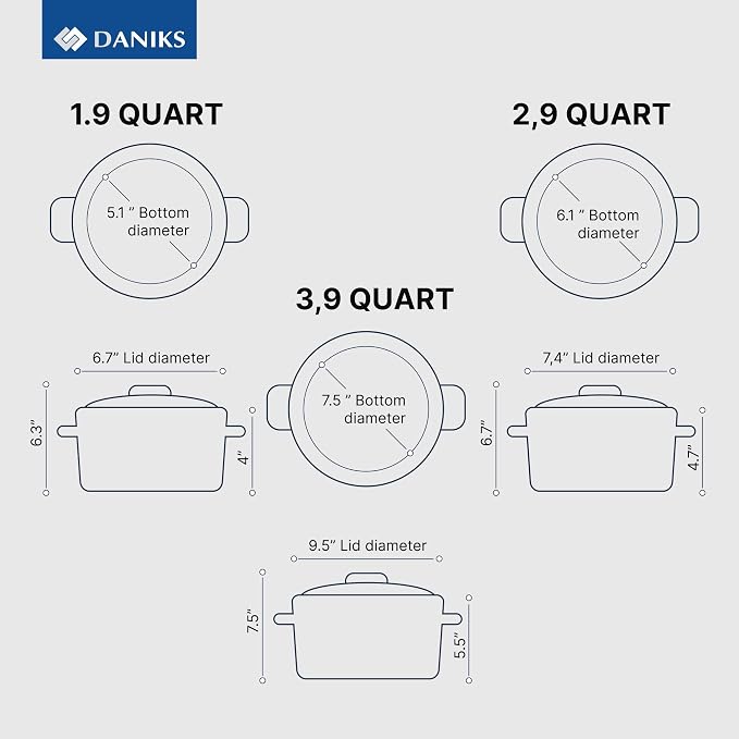 Daniks Classic 11-Piece Stainless Steel Cookware Set - Image 3