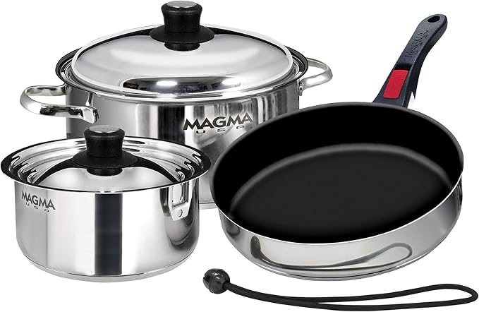Magma 7 Piece Gourmet Nesting Stainless Steel Cookware Set by MagmaProducts