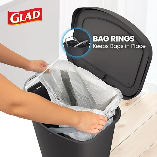 Glad 13 Gallon Trash Can 2 Pack | Plastic Kitchen Waste Bins - Image 5