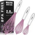 Walfos Whisk, Silicone Whisks for Cooking & Baking Non Scratch Rubber Coated by Walfos