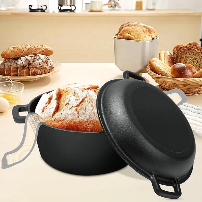5 Qt Cast Iron Dutch Oven for Bread Baking, Sourdough Dutch Oven - Image 9