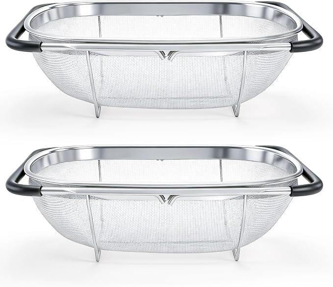 Suwimut 2 Pack Over the Sink Oval Colander by Suwimut