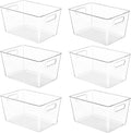 YIHONG 6 Pack Clear Pantry Organizer Bins, Plastic Containers by YIHONG