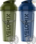 VELOMIX -2 Pack- 28 oz Protein Shaker Bottles by VELOMIX