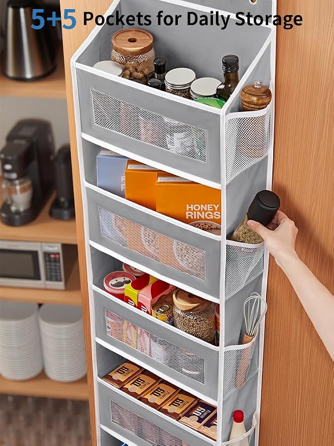 JARLINK 2 Pack Over the Door Organizer Storage, 5 Shelf Hanging Door Organizer - Image 5