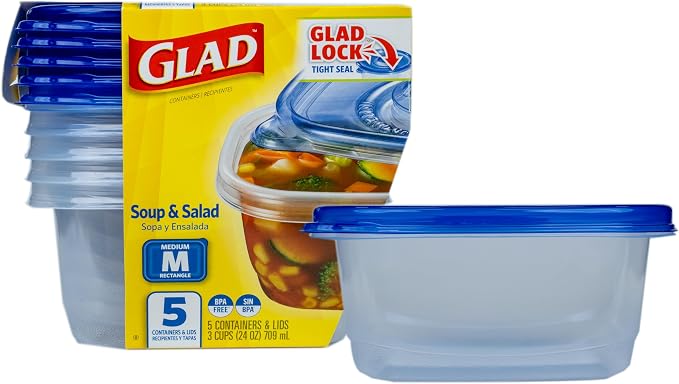Glad GladWare Medium Rectangle Food Storage Containers by GladTrashFoodStorage