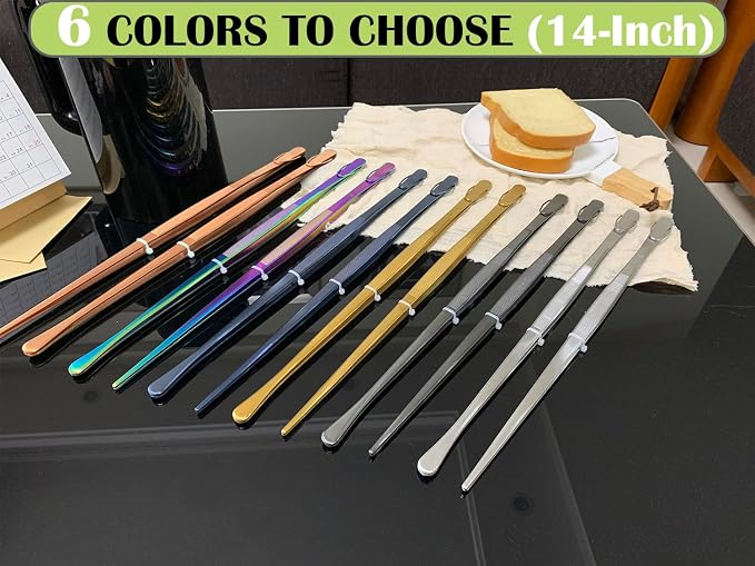 JETKONG 2 Pcs 14-Inch Culinary Tweezers Extra Long Food Tweezers Kitchen - Image 5