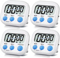 4 Pack White Digital Kitchen Timer Magnetic Digital Timer by Unknown