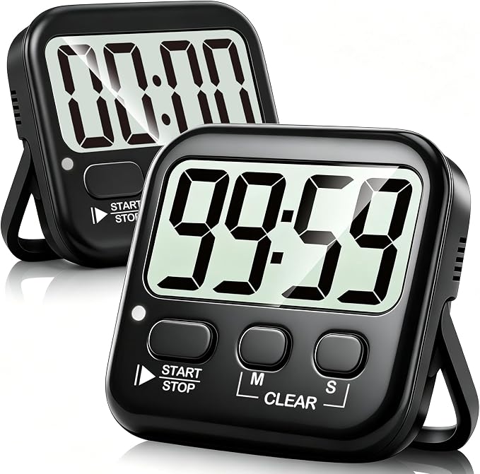 Antonki 2 Pack Digital Timer for Kids, Magnetic Countdown Kitchen Timers for by Antonki