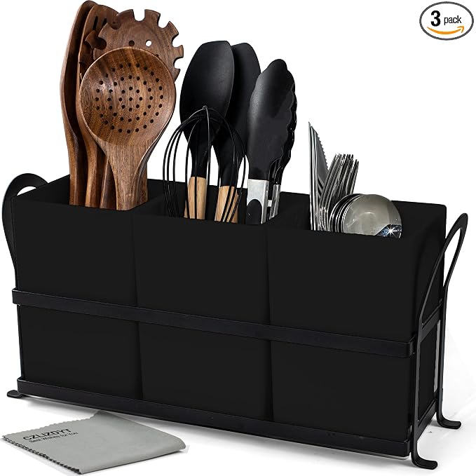 Czlizdyt Large Kitchen Utensil Holder, Drainage Utensil Caddy by CZLIADYT