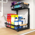 PXRACK Under Sink Organizer, Adjustable Height, 2 Tier Pull Out Under Cabinet by PXRACK