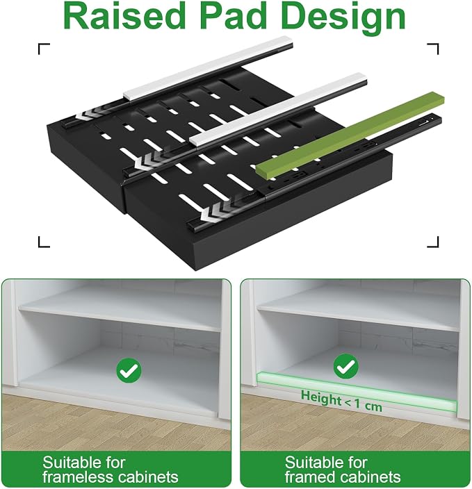 PAKETA 4 Pack Expandable Pull Out Cabinet Organizer, Upgrade 3 Slide Rails - Image 5