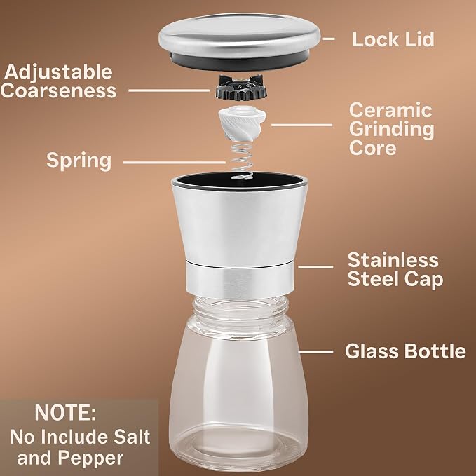 M JINEMEI Salt and Pepper Grinder Tall Size - Image 2
