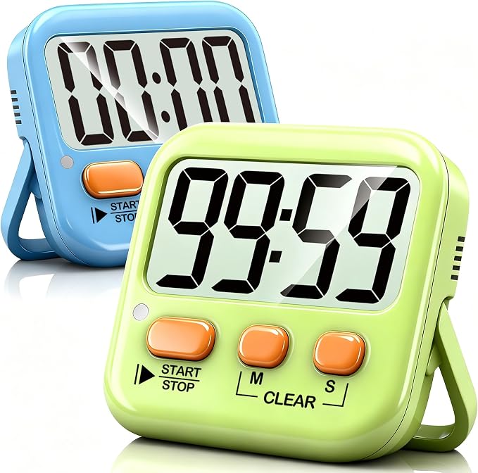 Antonki 2 Pack Digital Timer for Kids, Magnetic Countdown Kitchen Timers for by Antonki