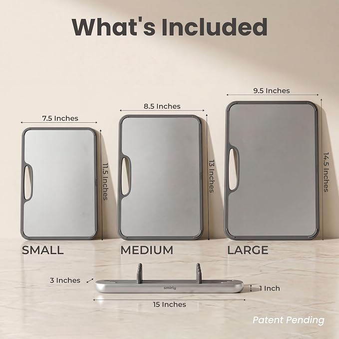 SMIRLY Titanium Cutting Board for Kitchen, Double Sided Chopping Board Set - Image 2