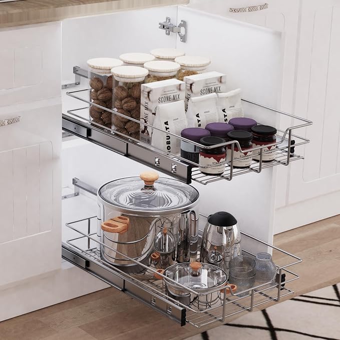 Pull Out Cabinet Organizer 17" W X 17" D, Slide Out Drawers - Image 6