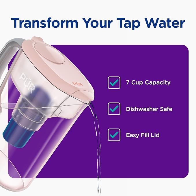 PUR 7-Cup Water Pitcher, 1 Genuine Filter, Great-Tasting Water, Dishwasher Safe - Image 2