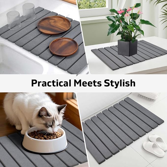 Large Stone Dish Drying Mats for Kitchen Counter, Fast Drying Collapsible Mat - Image 7