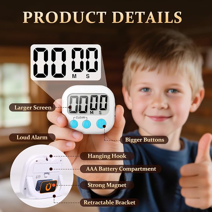 12 Pack Digital Kitchen Timer Small Classroom Timers - Image 5