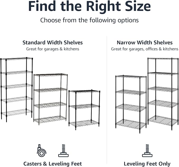 Amazon Basics 5-Shelf Multipurpose Adjustable Steel Garage Shelving Unit - Image 5