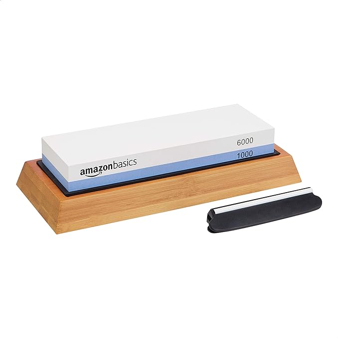 Amazon Basics Whetstone Knife Sharpening Stone, Double-Sided 1000/6000 Grit by AmazonBasics