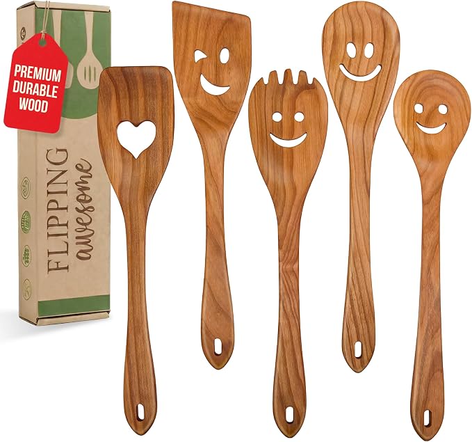 MFC 5-Piece Wooden Cooking Spoons by MyFancyCraft