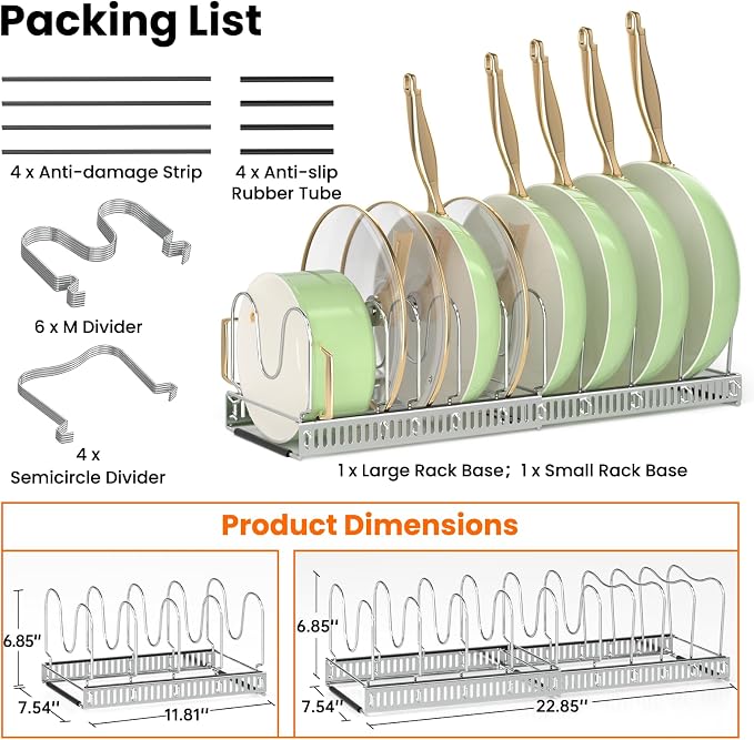 MUDEELA Pots and Pans Organizer Rack - Image 6