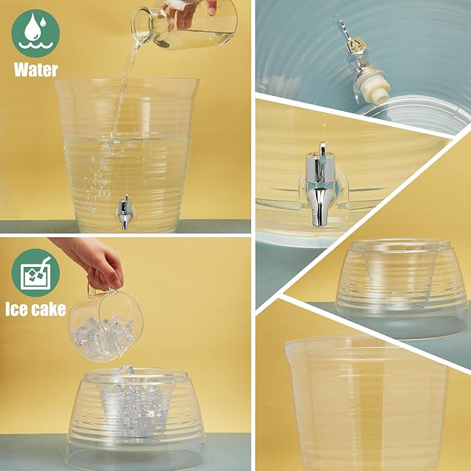 Tioncy 3 Pcs Acrylic Beverage Dispenser - Image 2