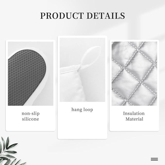 Buffalo Plaid White and Grey Oven Mitts and Pot Holders Set - Image 5