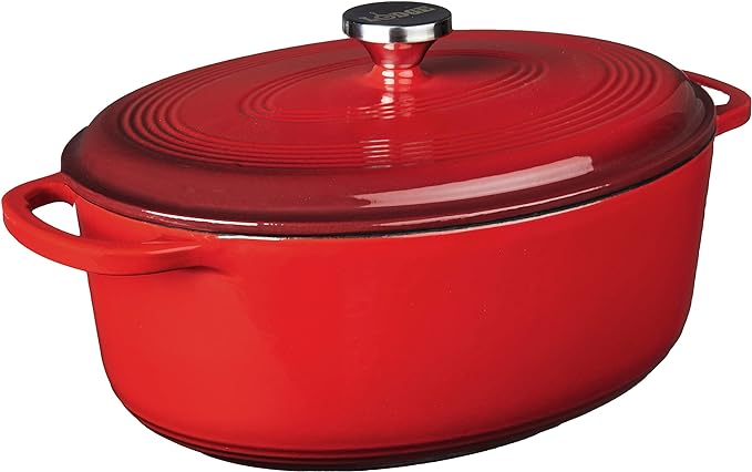 Lodge 7 Quart Enameled Cast Iron Oval Dutch Oven by Lodge